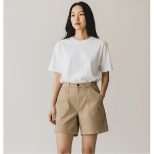 Vintage Beige High Waisted Shorts
